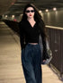 Wrap V-neck Long Sleeves Tops